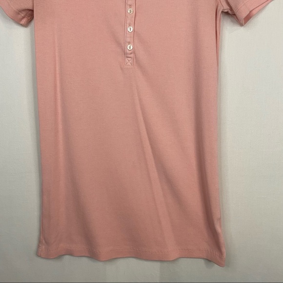 TIME AND TRU Partial Button Down Tee Light Pink Size Medium - Picture 4 of 9